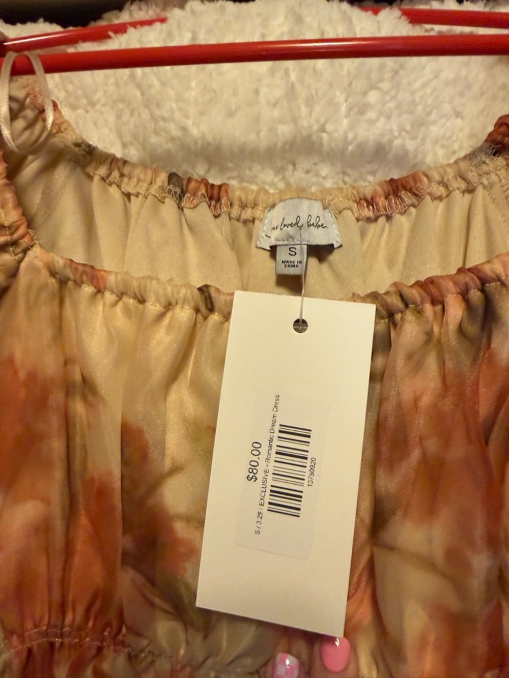 One Loved Babe Floral Puff-Sleeve Maxi Dress - Peach Cream - Picture 2 of 3